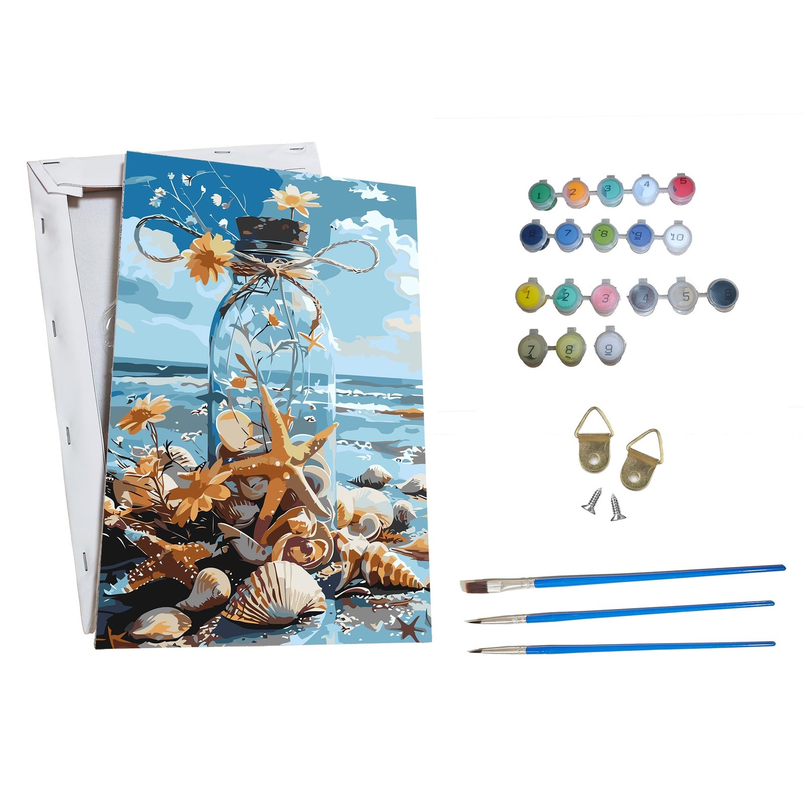 Paint By Numbers Kit For Adults Beginners Wooden Beach Scenic DIY Oil Art