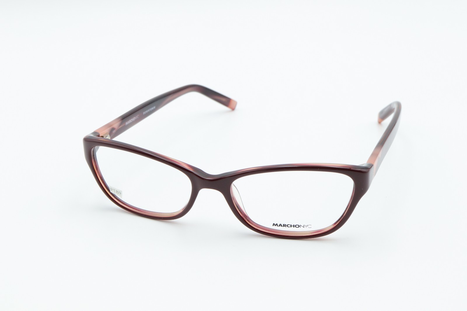 MARCHON NYC MONROE 604 Burgundy Horn 51-16-135 Eyeglass Frames PT89