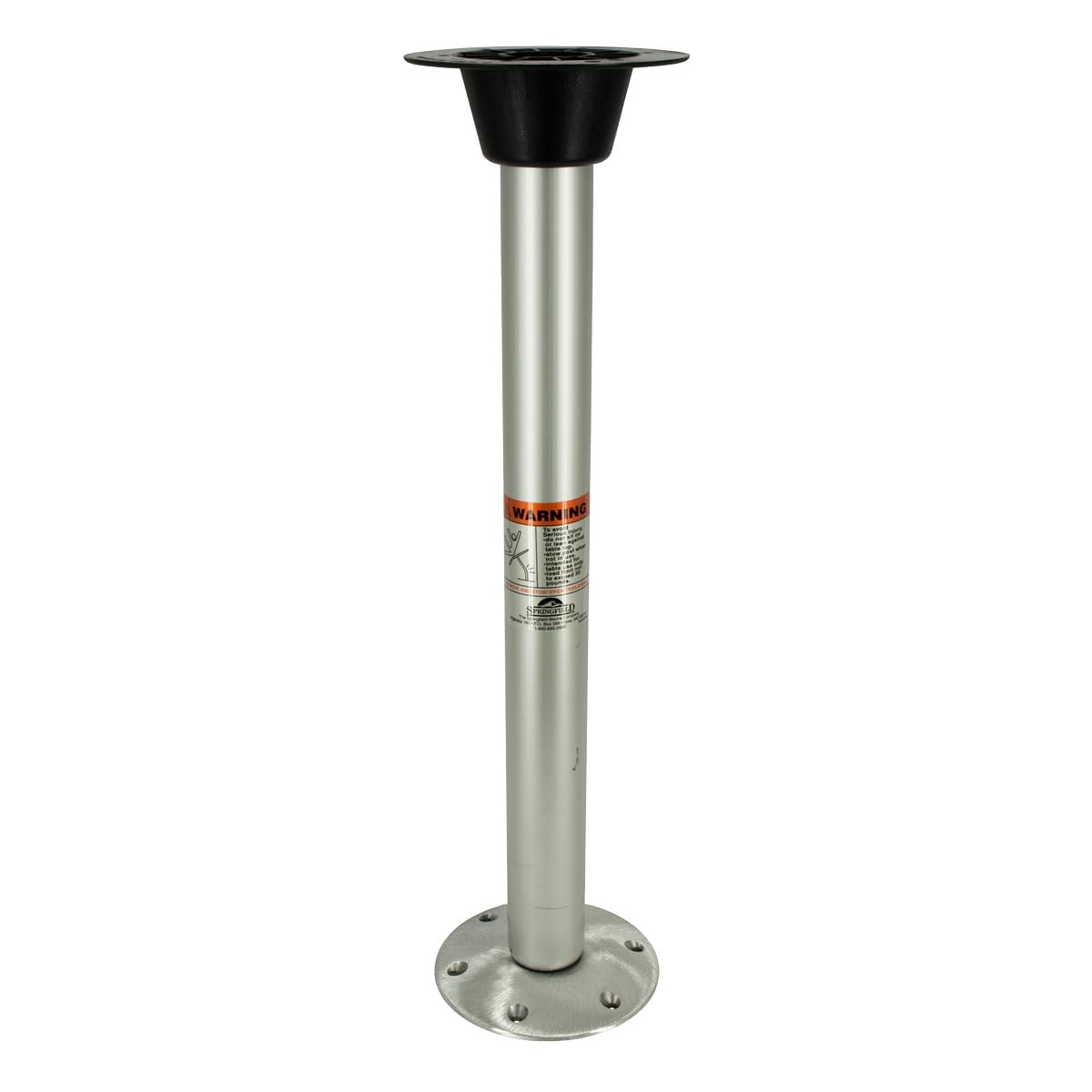 Springfield Bolt-Lock Pedestal 27" Pkg - Anodized Aluminum, Black Plastic Mount