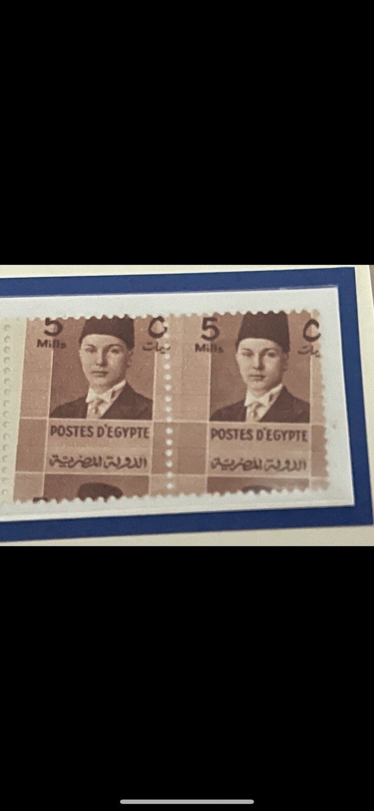 Egypt- King Farouk Pair Missperf With Dr Blade Error MNH Rare High Value $150