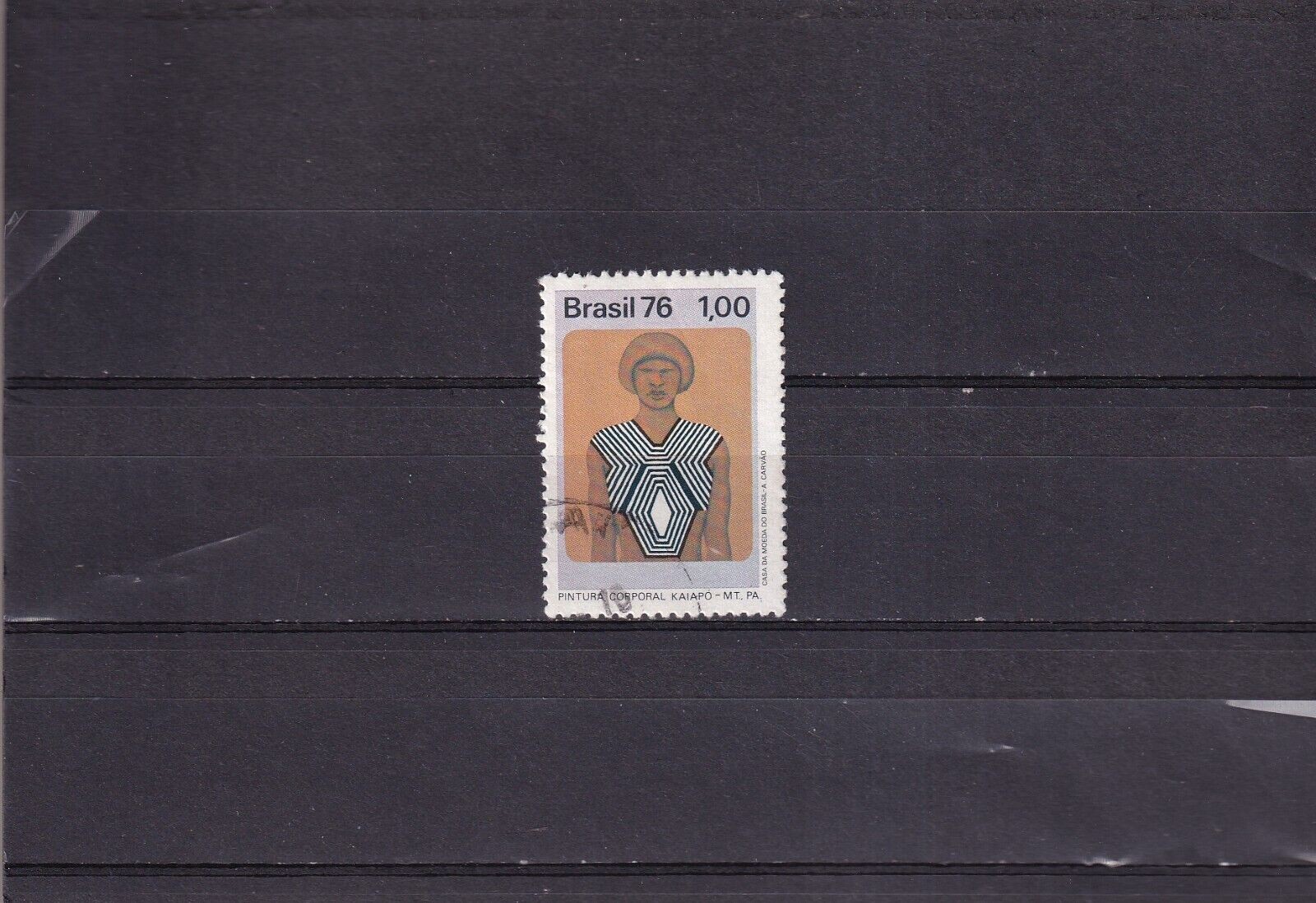 ER03 Brazil 1976 Indian Art - Body Paintig used stamp