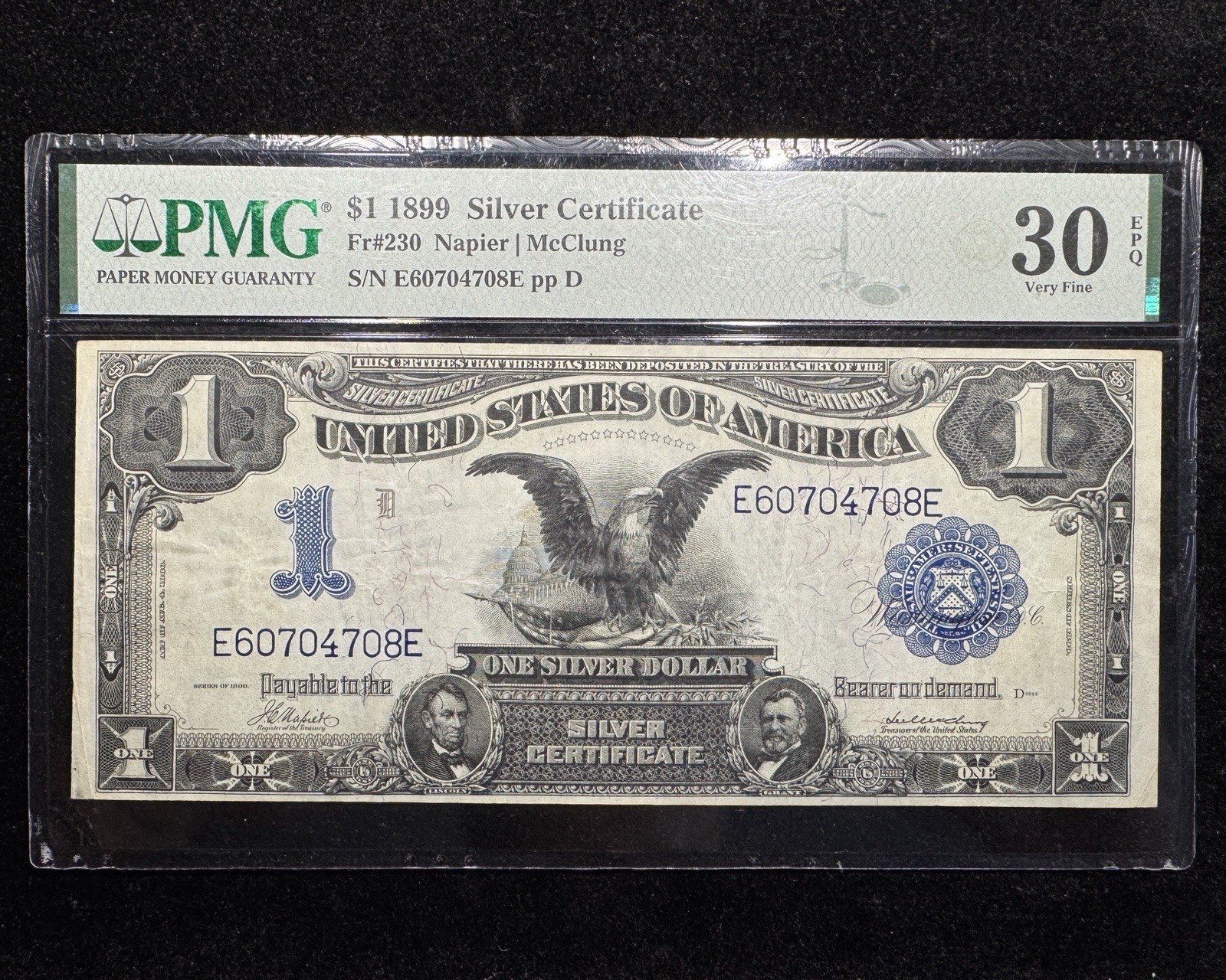 1899 $1 Silver Certificate (Fr#230) - PMG VF30 EPQ - Napier McClung