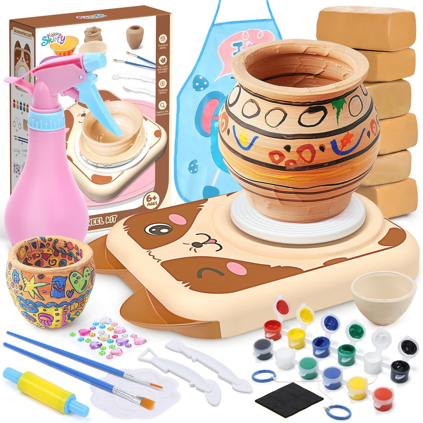 Pottery Wheel for -Complete Pottery Painting Kit Arts and Crafts for Ages 8-1...