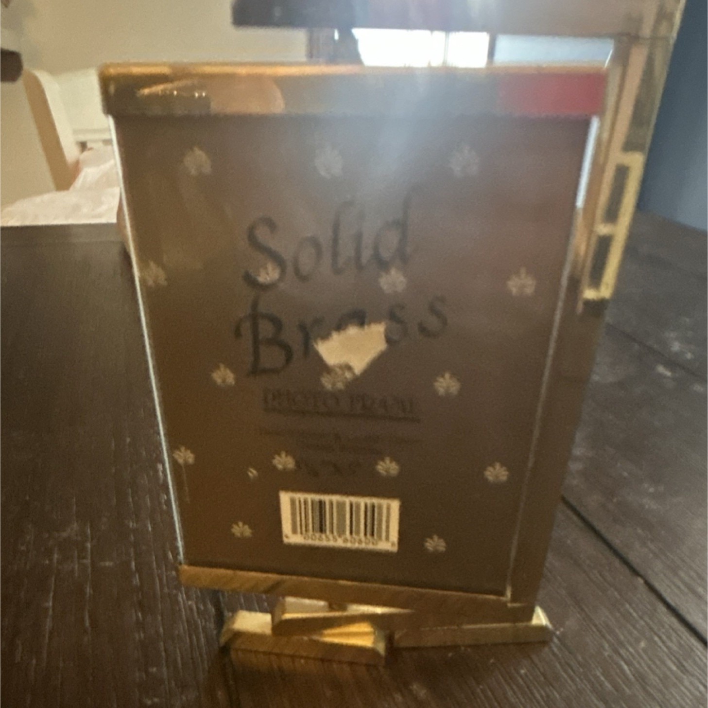 Brass Freestanding Photo Frame Gold Polished 4x5 in Rectangle Portrait