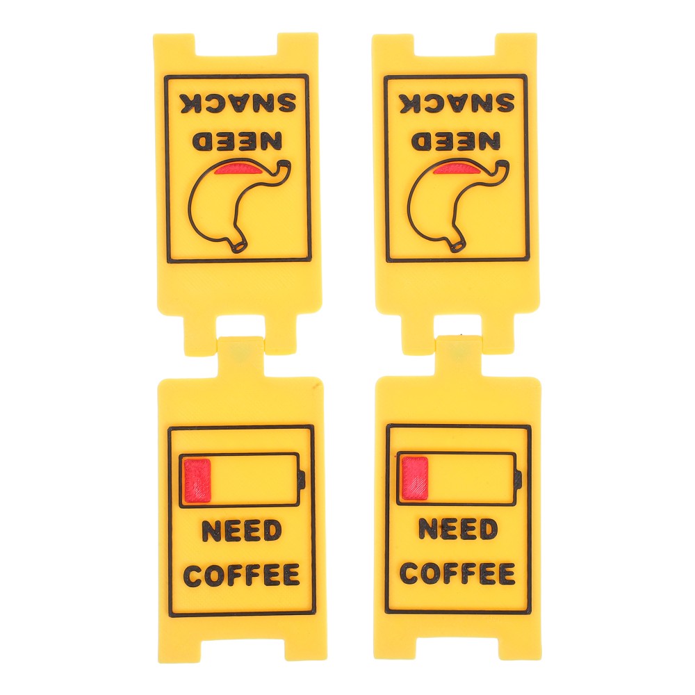 2 Pcs Desktop Signboard Caution over Stimulated Signs for Office