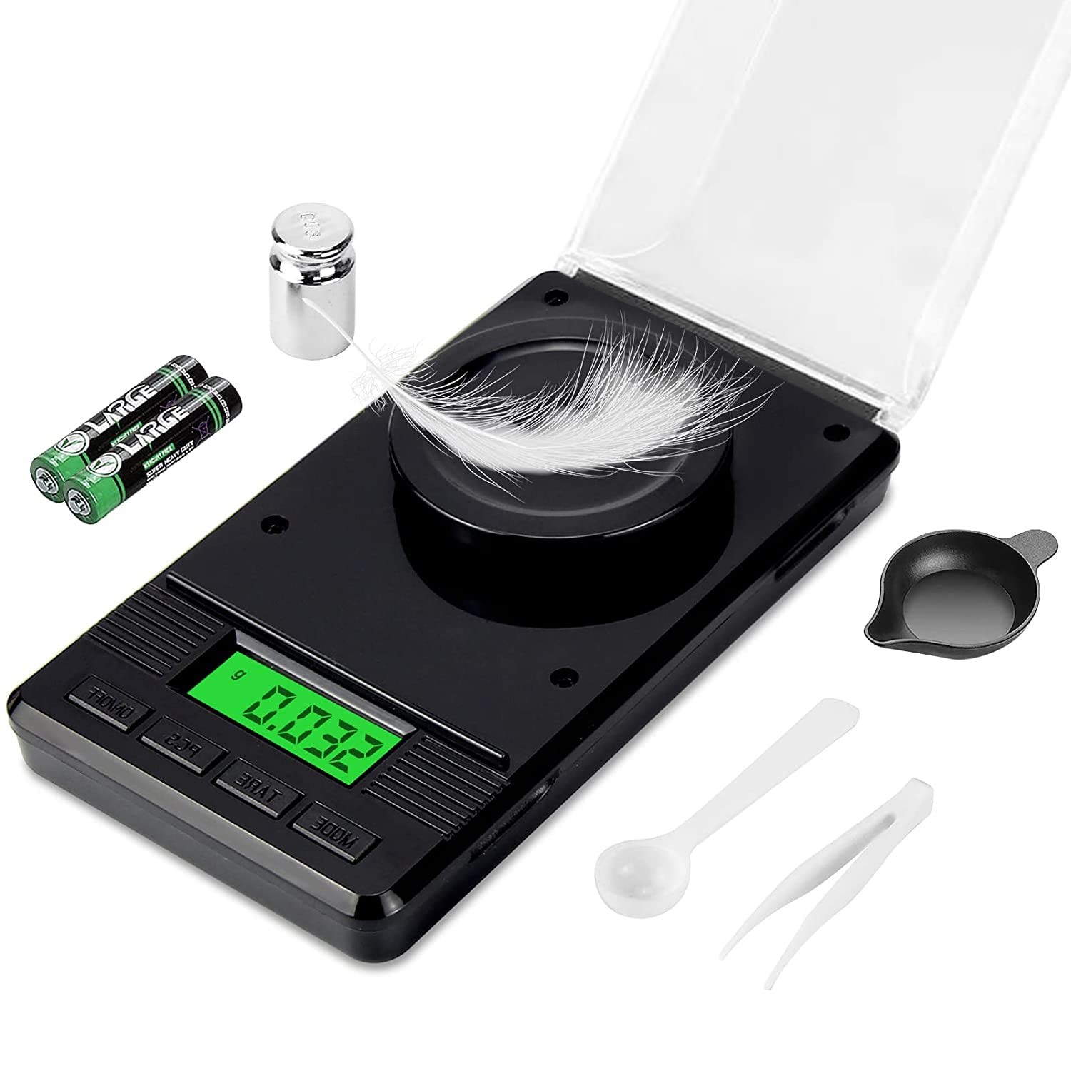 Milligram Scale 50g/0.001g, Digital Mg Scale with 50g Calibration Weight and ...