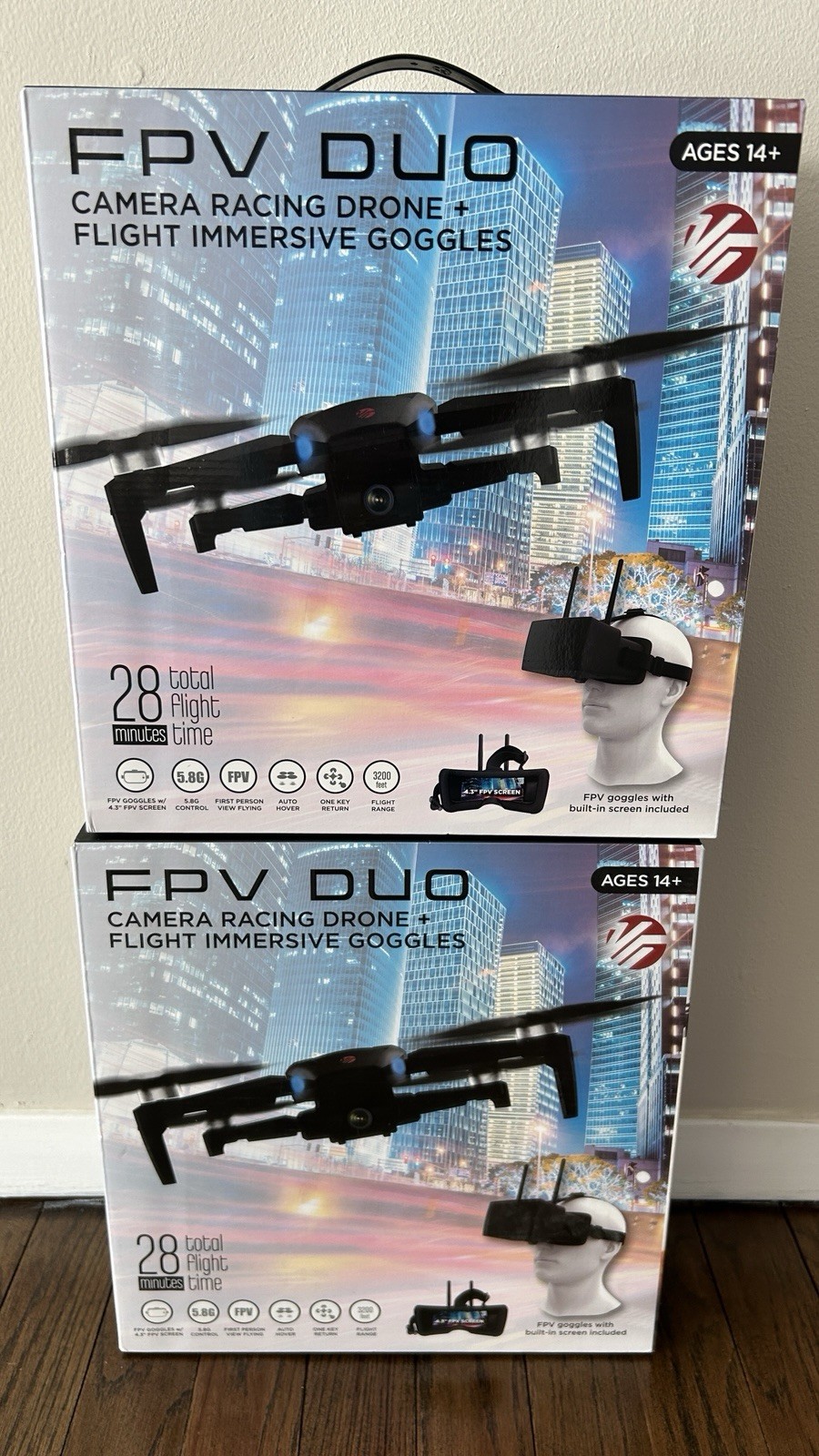 FPV Duo Camera Racing Drone Plus Flight Immersive Goggles 2 Units