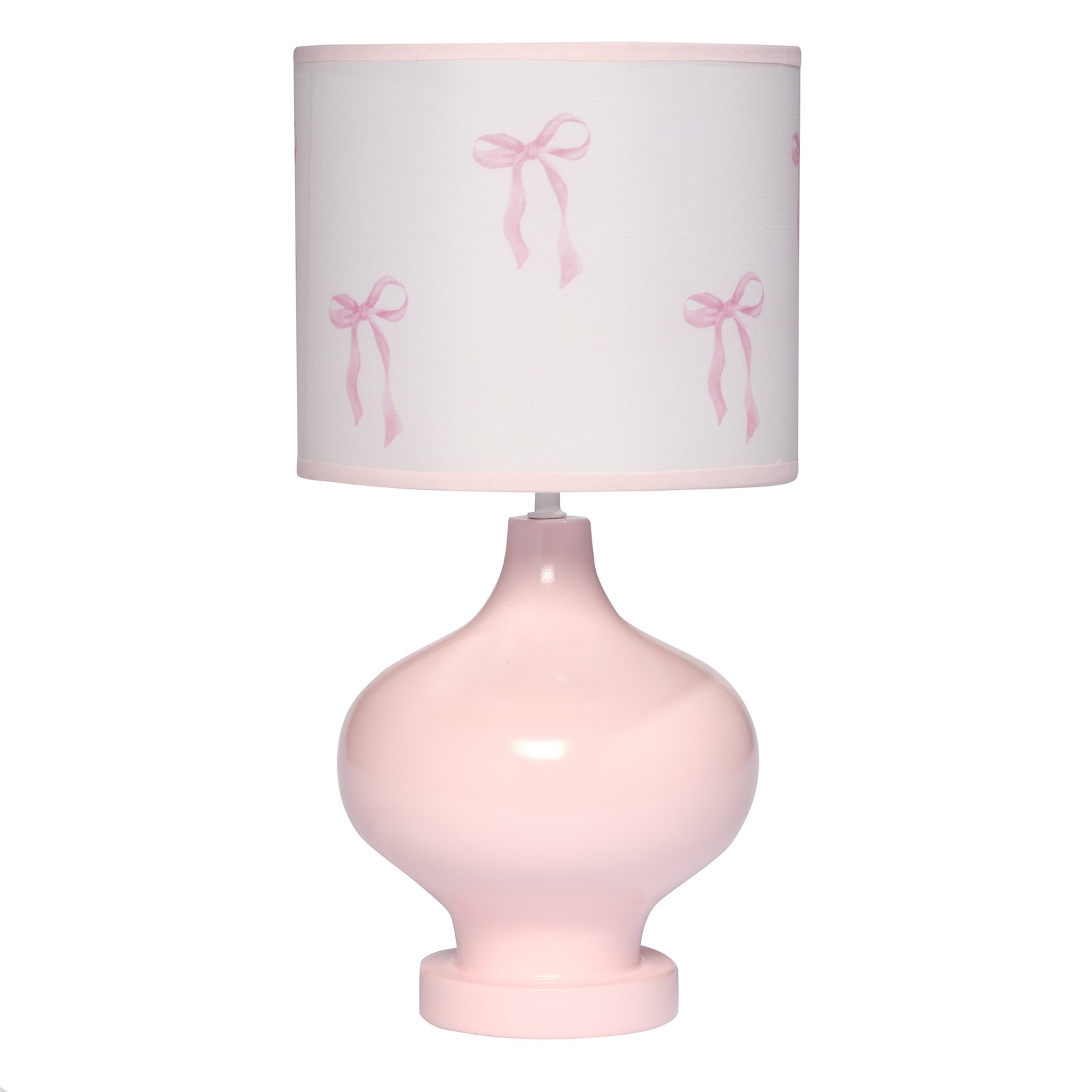 Lambs & Ivy Coquette Floral Aesthetic Pink Bows Lamp with Shade