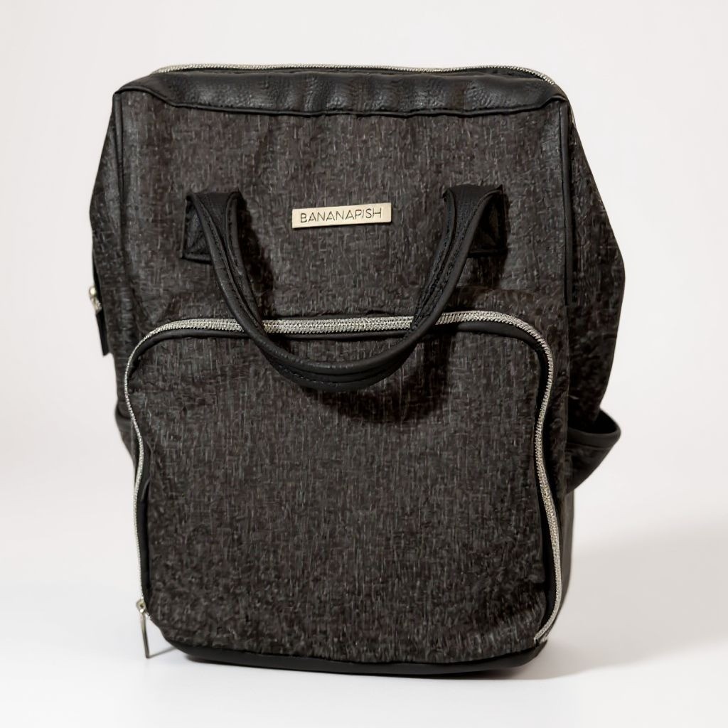 Bananafish Diaper Bag - Multi-Function Design for Baby Care or Travel Black