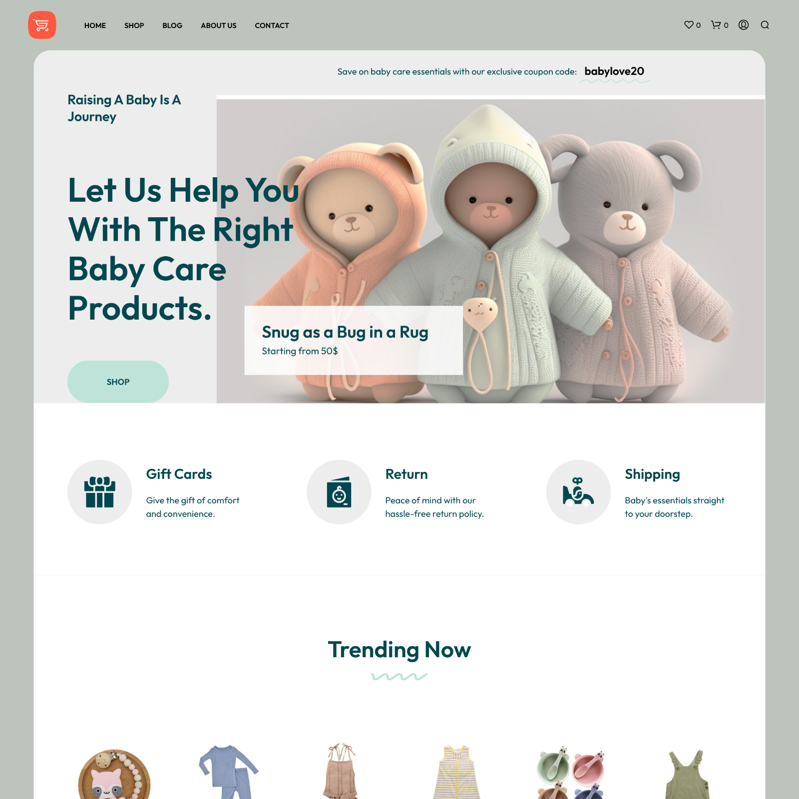 Baby Products Website Design for Sale with Free VPS Web Hosting