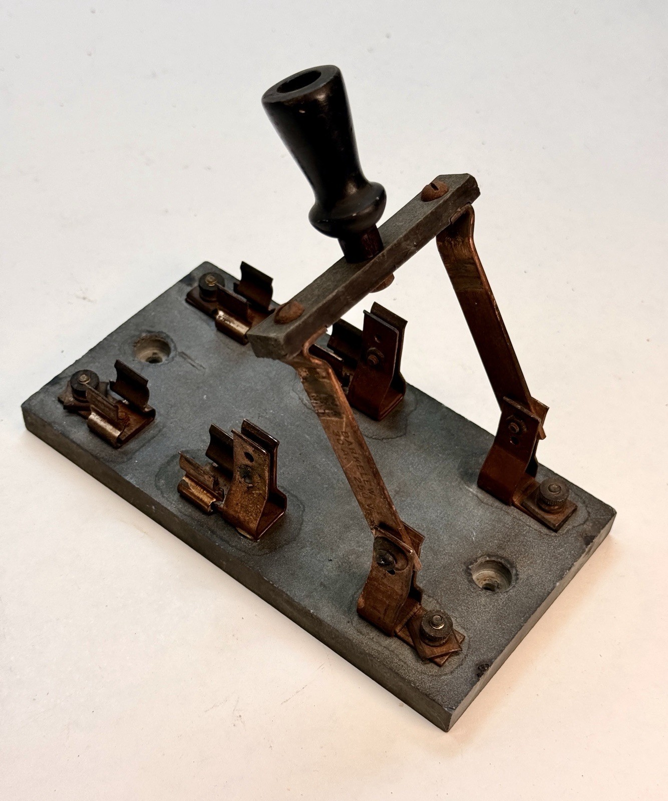 Knife Switch - Copper and Slate two circuit - Antique - Steampunk