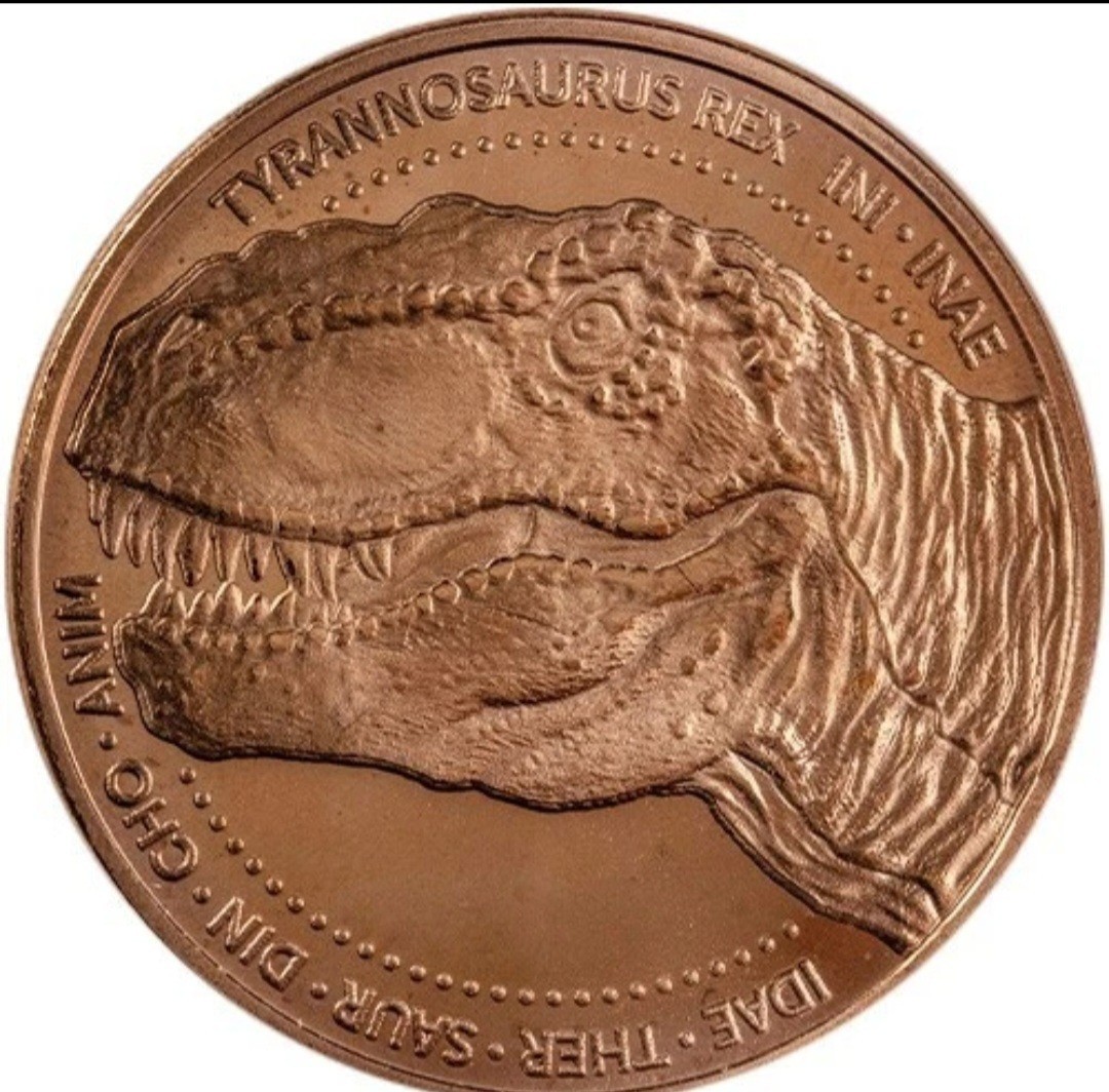 1 oz The Lost World Collection Tyrannosaurus T-Rex .999 Pure Copper Round