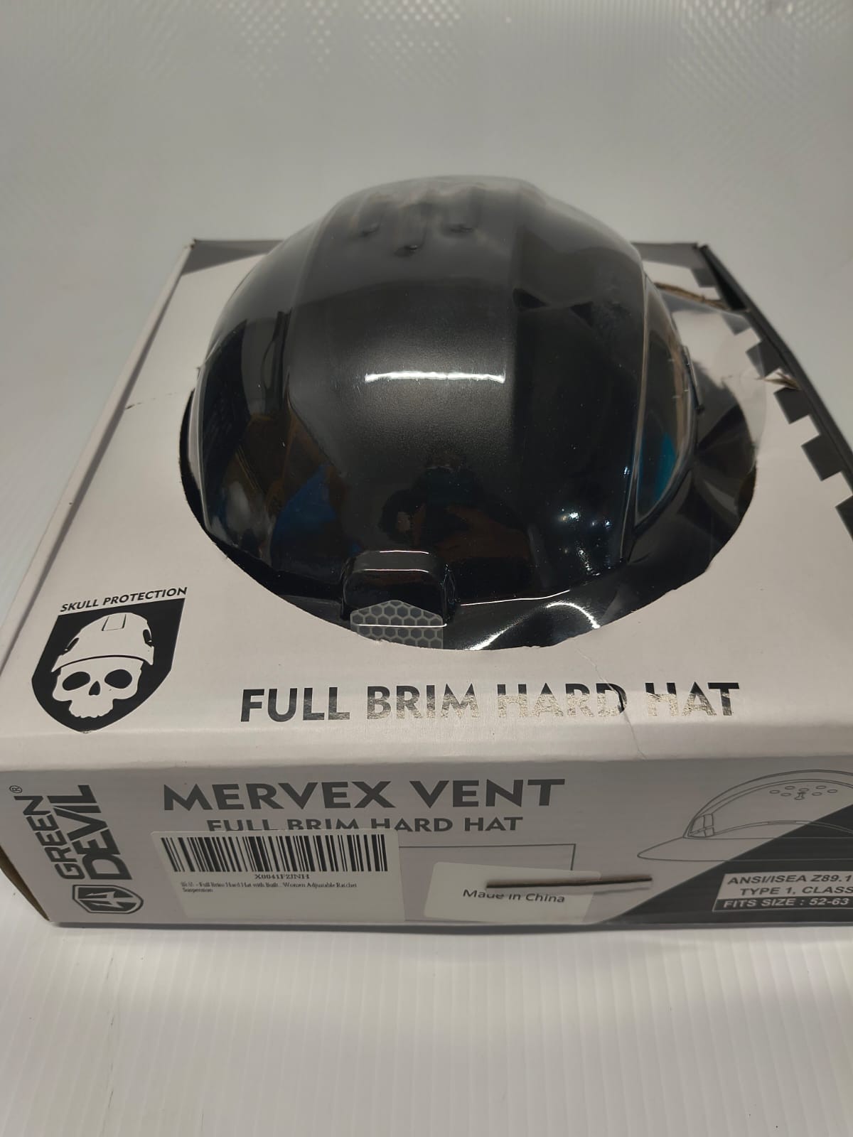 New Mervex Vent Full Brim Hard Hat With Built Type 1, Class C, Sz 52-63cm
