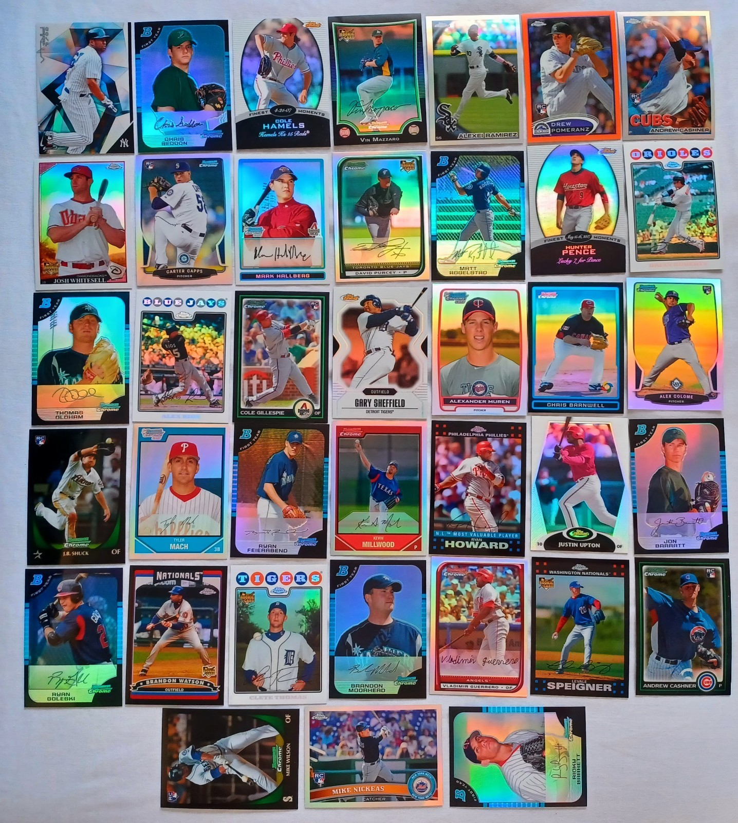 NICE BASEBALL REFRACTOR 38 CARD LOT! BOWMAN CHROME TOPPS FINEST LOTS RCs STARS +
