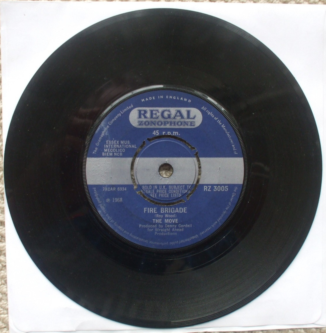 The Move - Fire Brigade / Walk Upon The Water - VG+ / VG UK 45