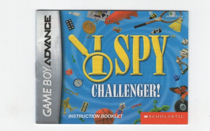 I Spy Challenger Nintendo Game Boy Advance GBA Instruction MANUAL ONLY