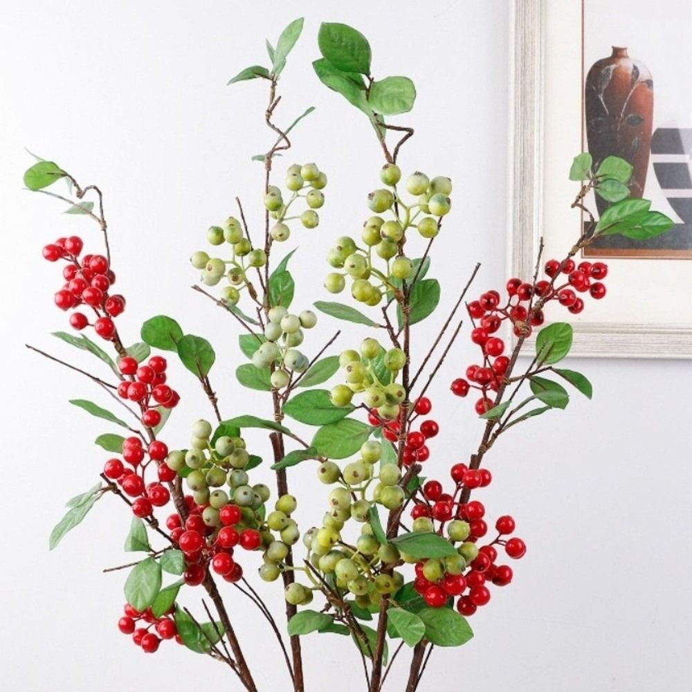 Green Leaves Artificial Berries Fruit Fake Plants  Holiday Party Wedding