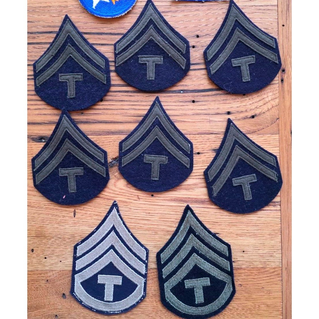 Lot of 8 Vintage Military Patches Insignia Chevrons Army WWII