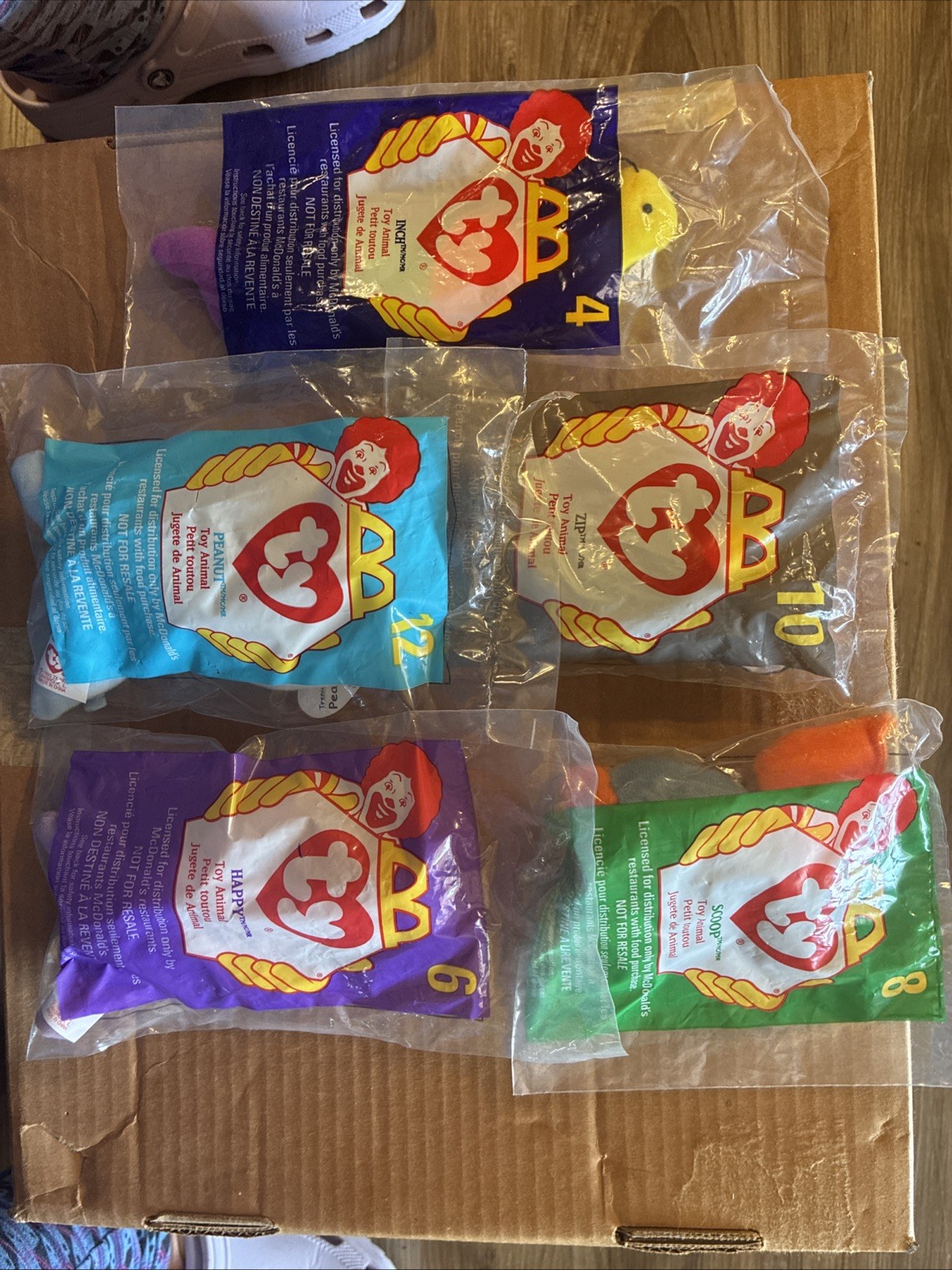 1998 McDonald’s Ty Beanie Babies Set 5 Unopened In Original Packaging
