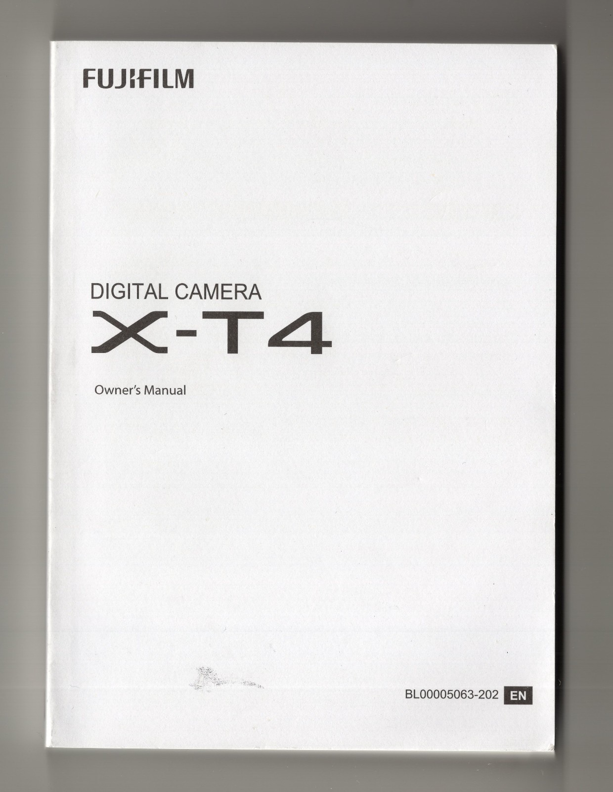 Fuji Fujifilm Genuine X-T4 Camera Instruction Manual / User Guide In English