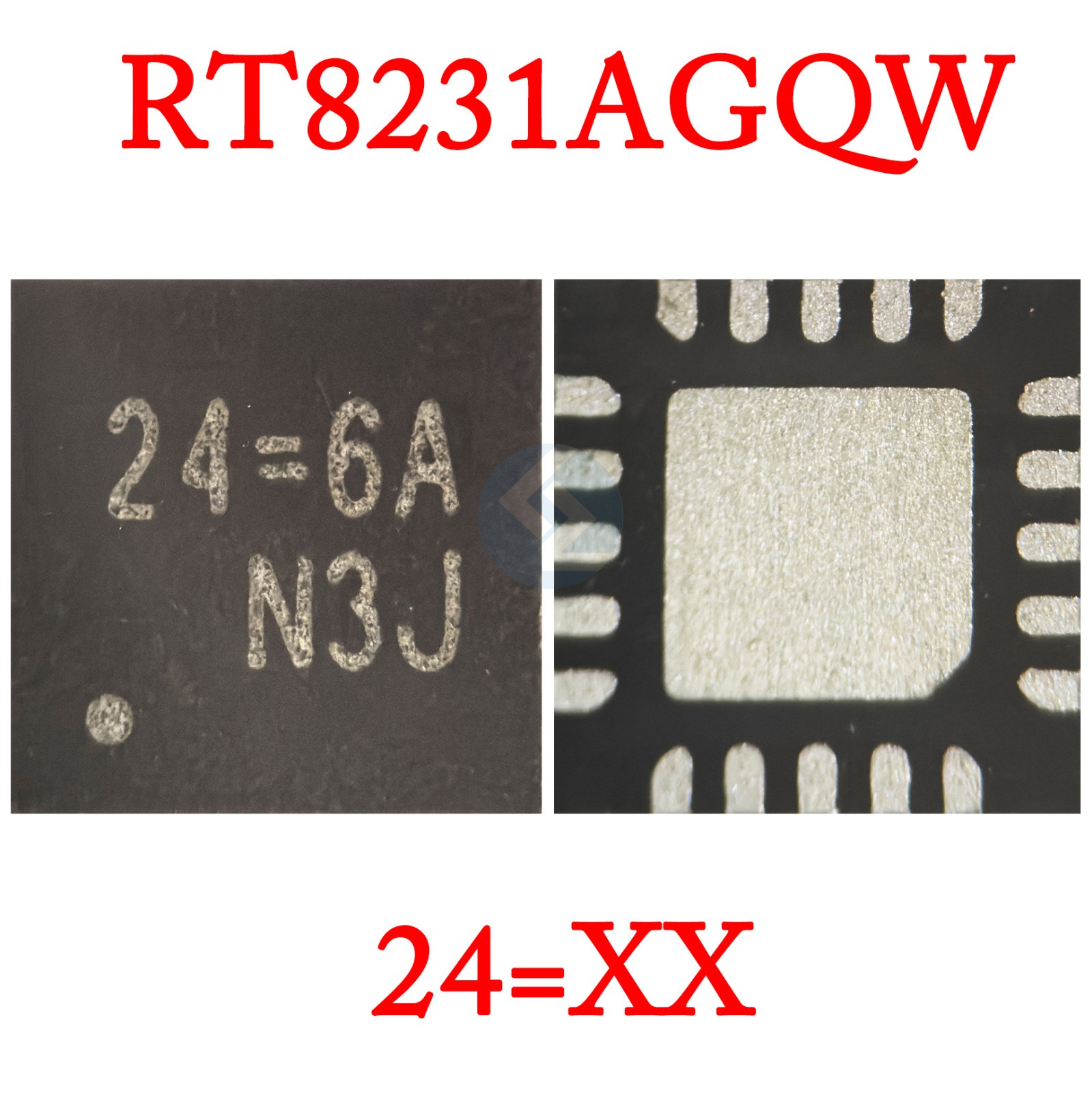 RT8231AGQW RT8231A 24=XX 24=6A 24=2D 24=2J 24=1D QFN 20pin Power IC Chip Chipset
