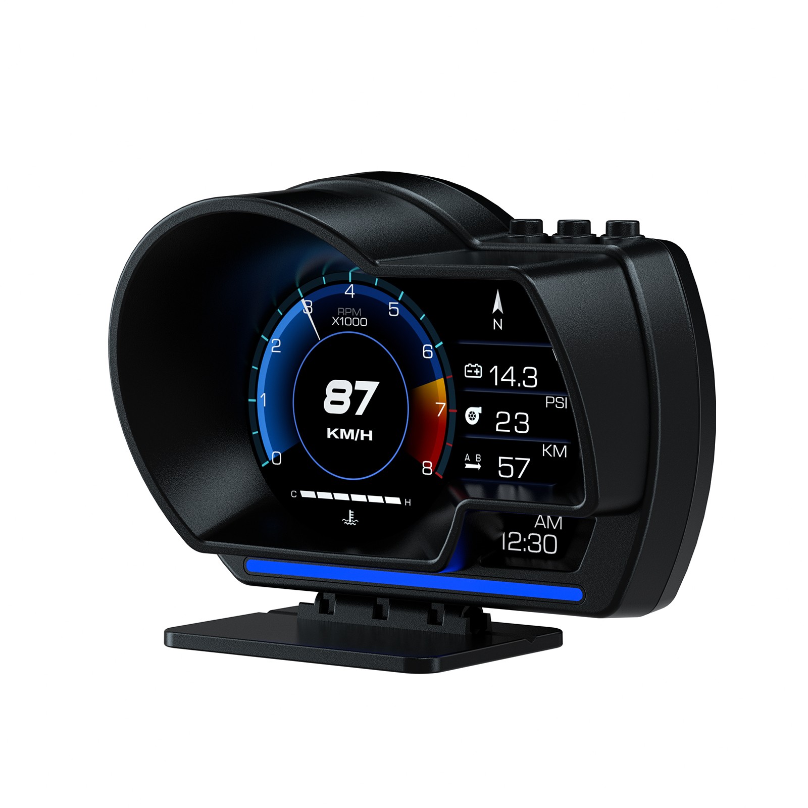 wiiyii OBD2 Car HUD Head Up Display P6 - Speed, RPM, Water Temp Gauge