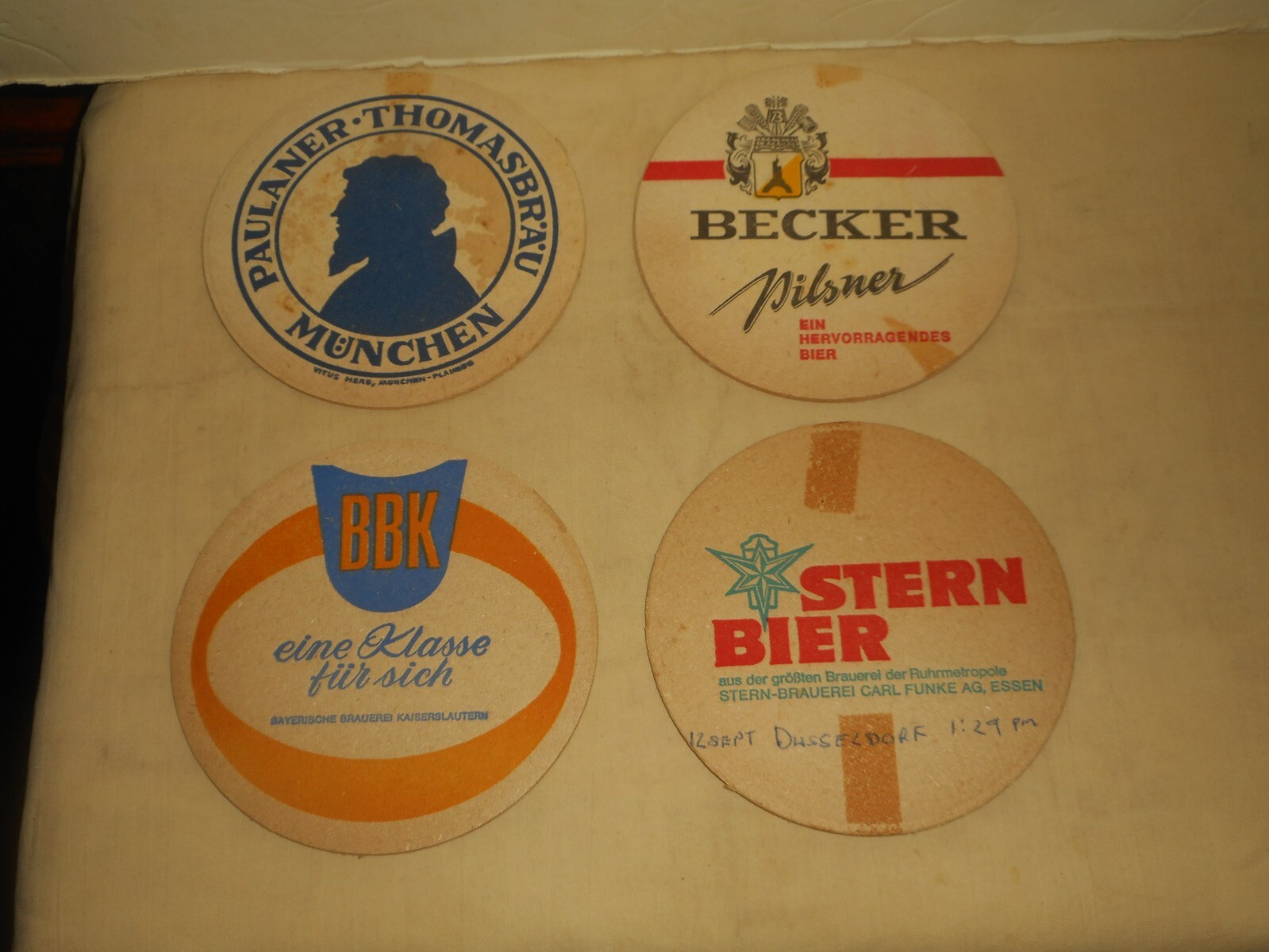 Vintage Beer Coasters Lot 1968 Germany STERN BBK BECKER PAULANER (4)
