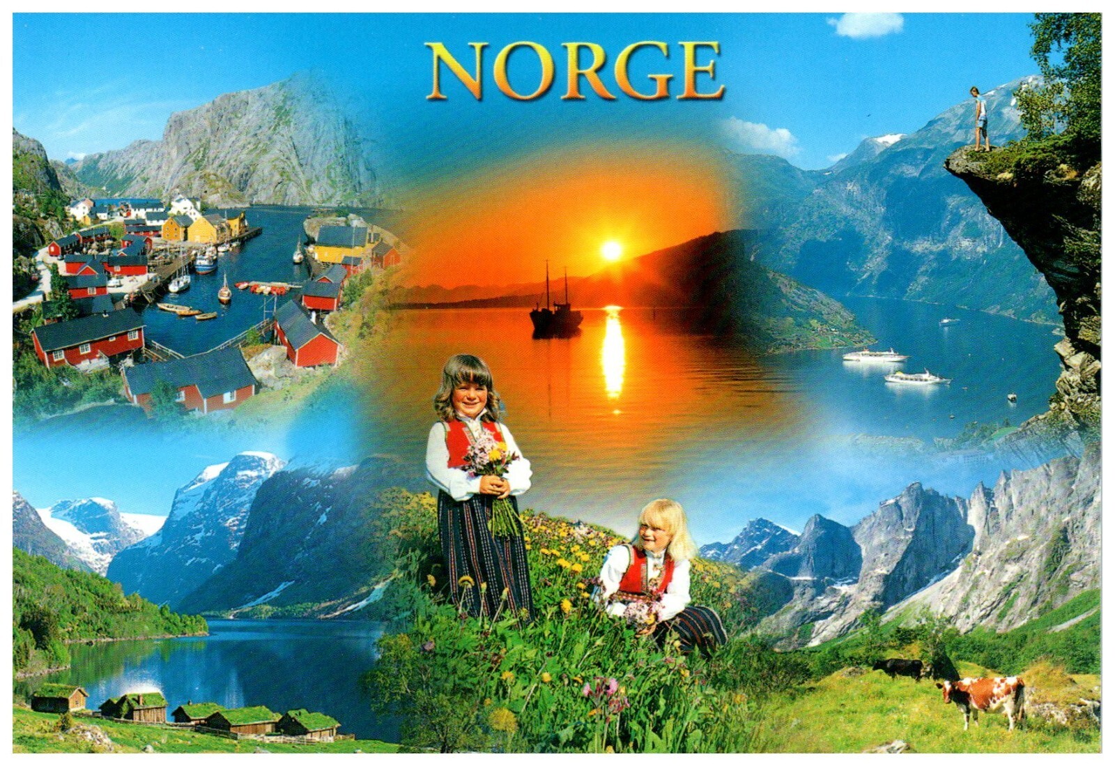 Norge (Norway) Multiview Postcard