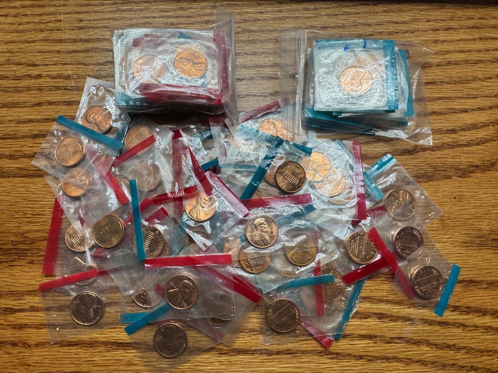 1970-1979 Lincoln Uncirculated Cents US Mint Cellos 104 Mixed - see description