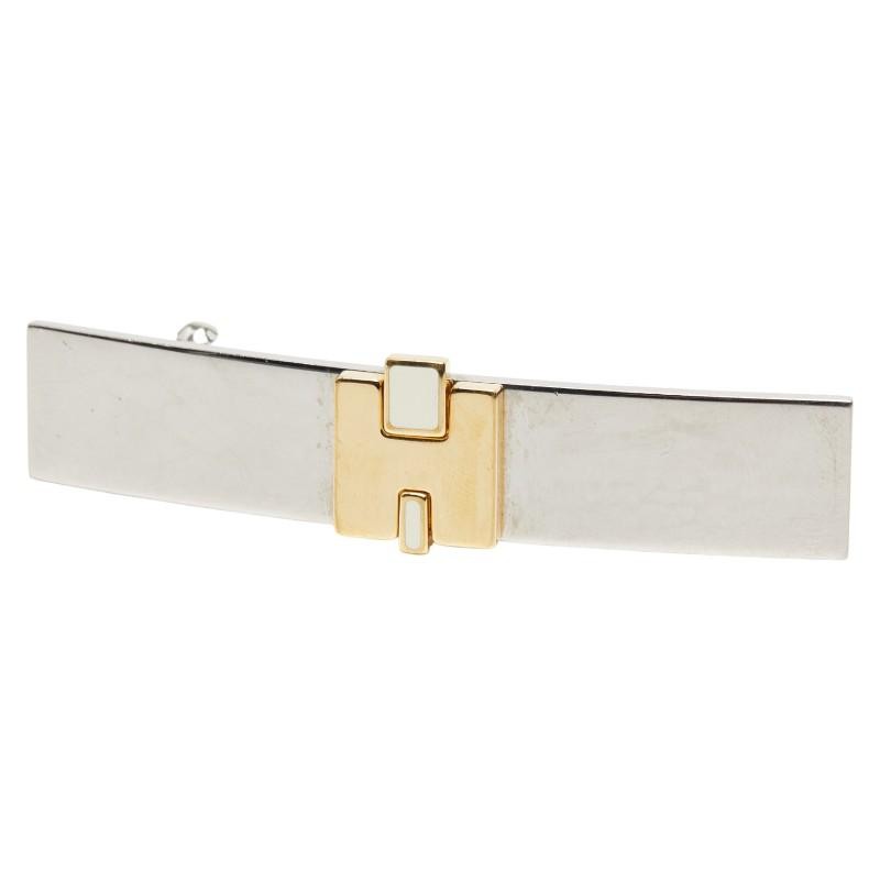 Hermes Eileen Barrette Silver Gold Metal Ladies HERMES Used