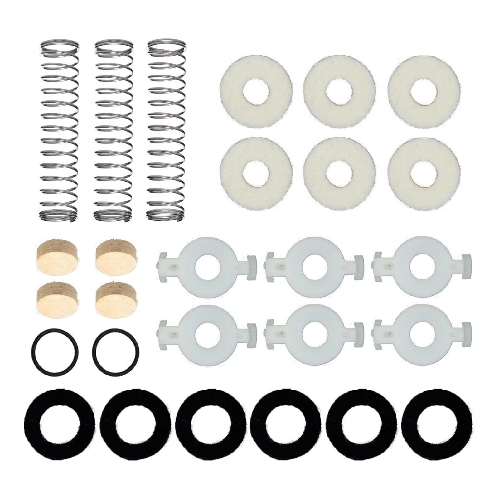 Bb Trumpet Parts Replacement Kit with Valve Guides Felt Washers and Springs
