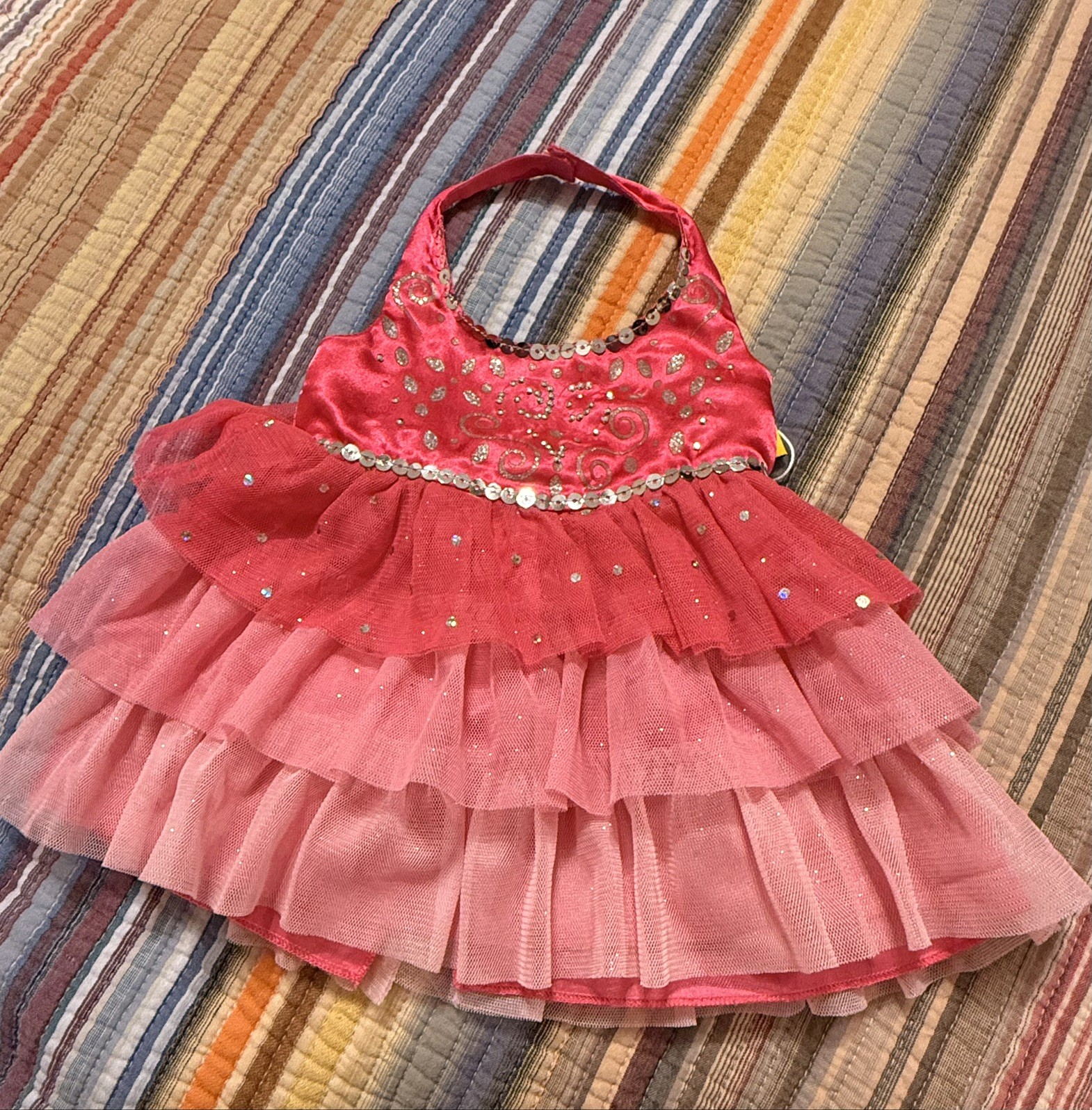 Build A Bear 2013 Satin Pink Princess Diva Dress Gown with Sequins and Gems
