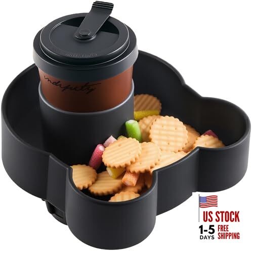  Car Seat Snack Tray Silicone with Deeper Cup Holder, Food Tray for Kids 