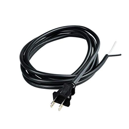 2 Prong Polarized 14 Gauge 10ft Replacement Power Cord Pigtail, Power Tool 15A