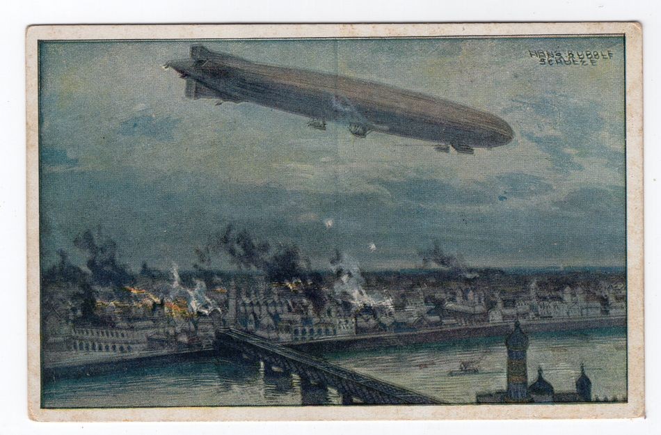 Zeppelin/ Air Mail Postcard Schütte-Lanz Warsaw Bombarding Unused (EA2485)