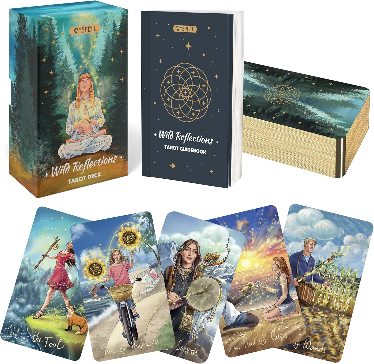 Unique Tarot Cards with Guidebook - Wild Reflections Tarot Deck for Beginners - 