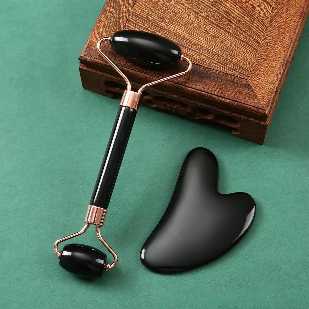 3Pcs Face Massager Kit Ice Face Roller Gua Sha Board Facial Massage Roller Face 