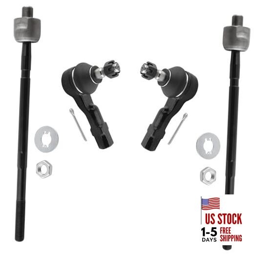  4pcs Front Inner Outer Tie Rod Ends Fit for Mazda Protege 1999 2000 2001 2002 