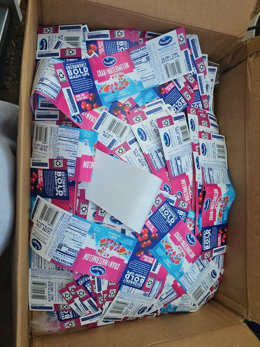 Ocean Spray Cran•Watermelon Bottle Labels – Unused – Craft / Display / Prop Use