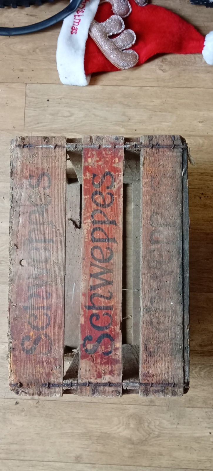 Vintage Wooden Beer Bottle Crate Schweppes Original needs TLC