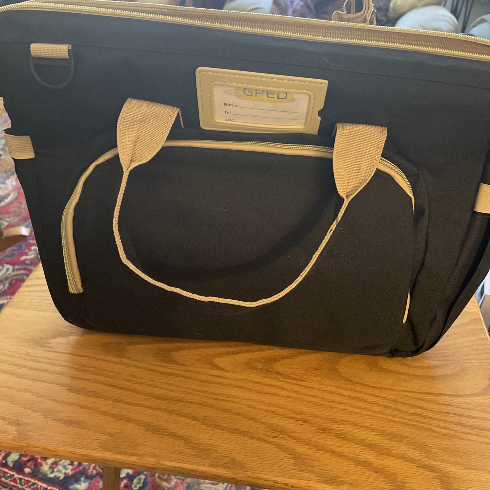 Canvas Baby Diaper Bag Multiple Pockets Large Changing Pad and Shoulder Strap