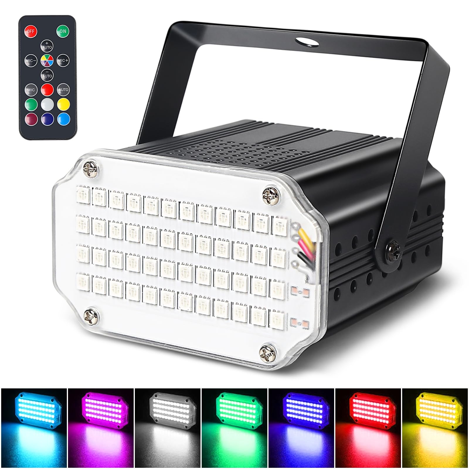48LED Color Strobe Light for Parties & Halloween, Wireless Remote Control