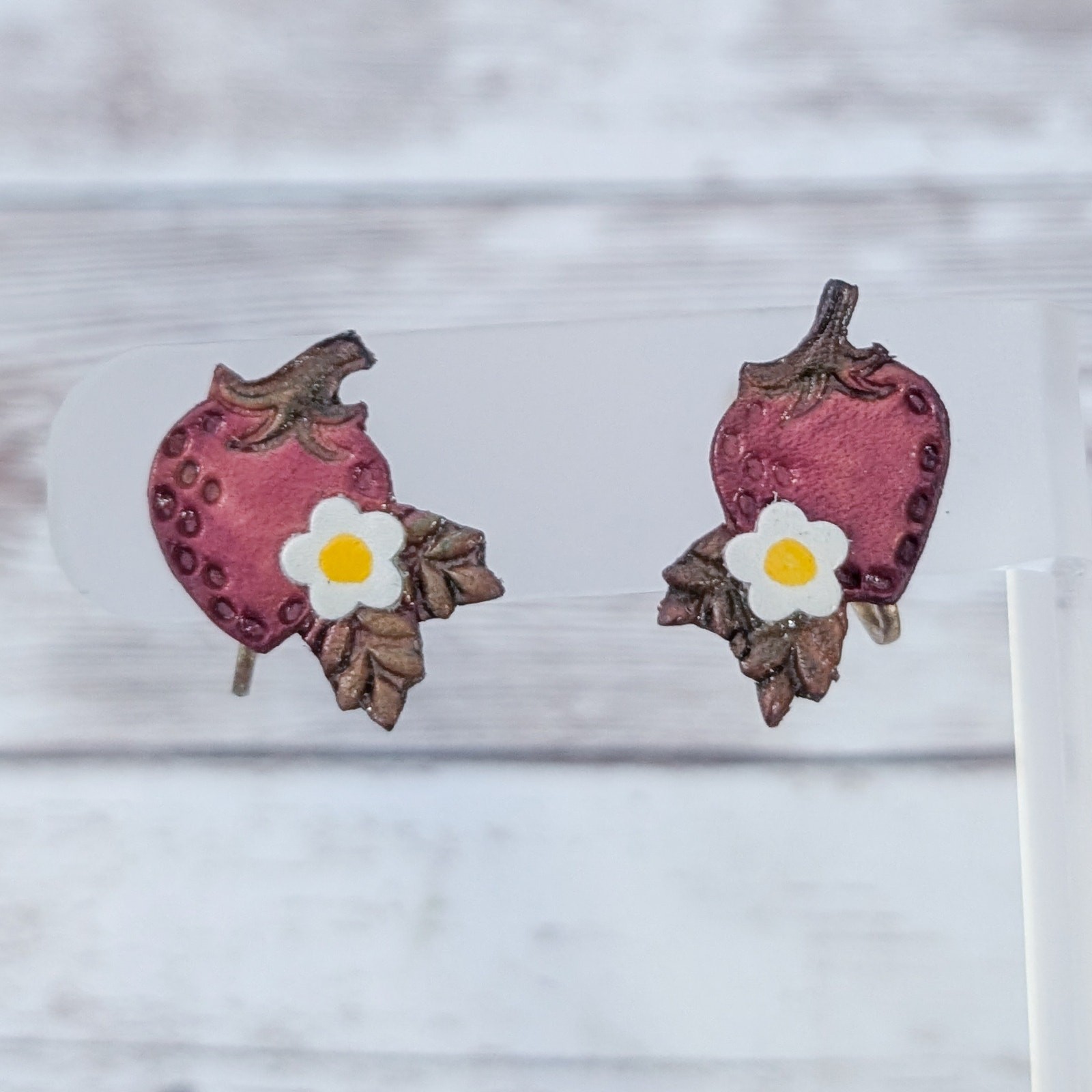 Vintage Clip On Earrings Unusual with Flower