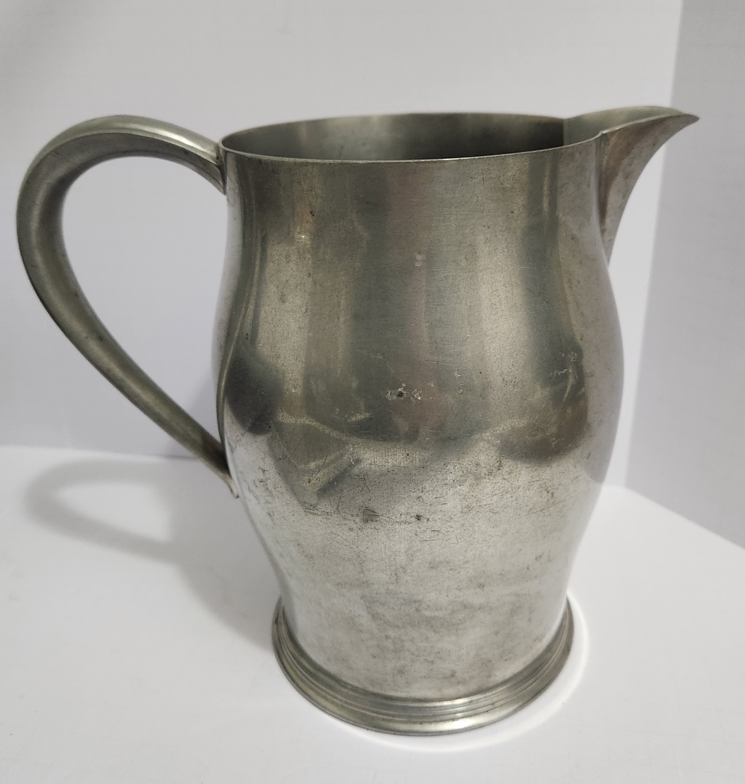 Plymouth Pewter Pitcher, Vintage, Made In USA, 7.5 Inches Tall, #83406