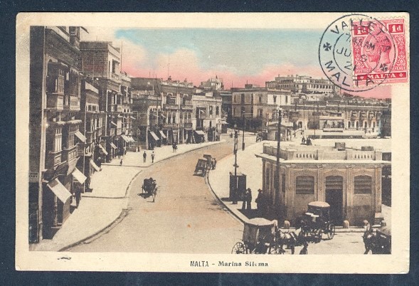 MALTA 1921 MARINA SILEMA PPC TO UK