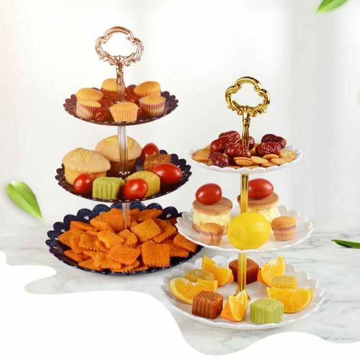 3-Tier Cake Stand Dessert Candy Holder Fruit Cupcake Plate Party Wedding Display