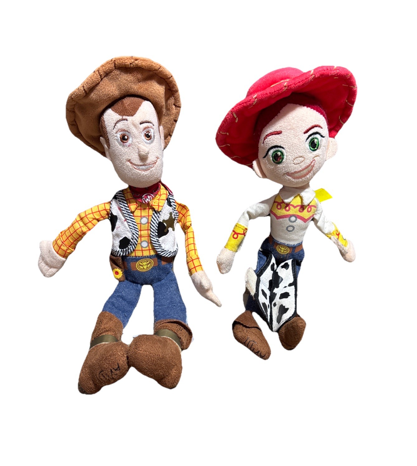 Disney Pixar Toy Story Lot Of 2 Woody And Jessie 11 Inch Plush Pre-owned