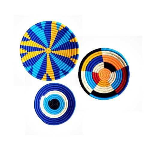  Rattan Trendy & Timeless: Sabai Grass Wall Basket - 10L x 10W cm Blue