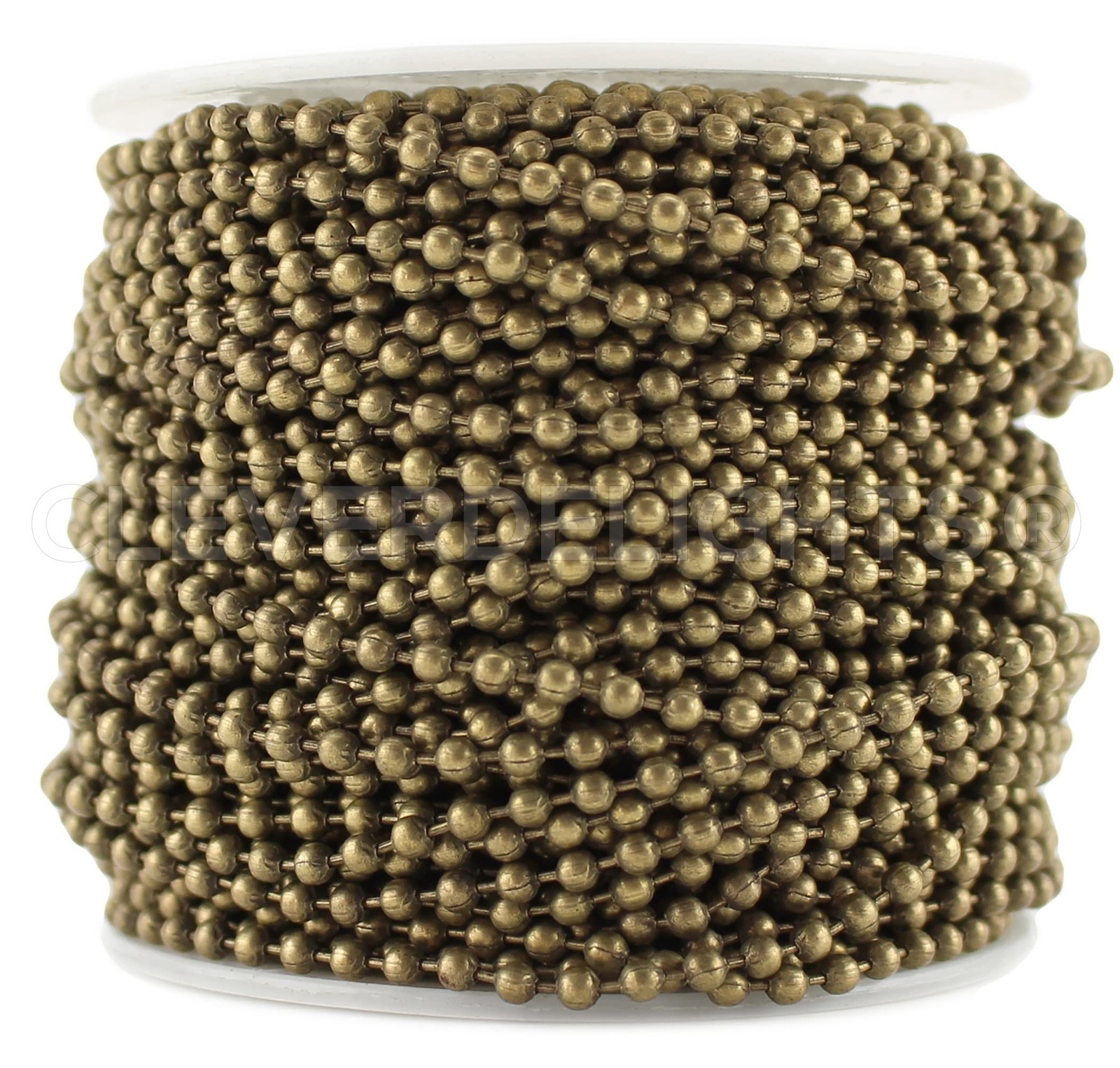 CleverDelights 2.4mm Ball Chain - Antique Bronze Color 2.4mm, 