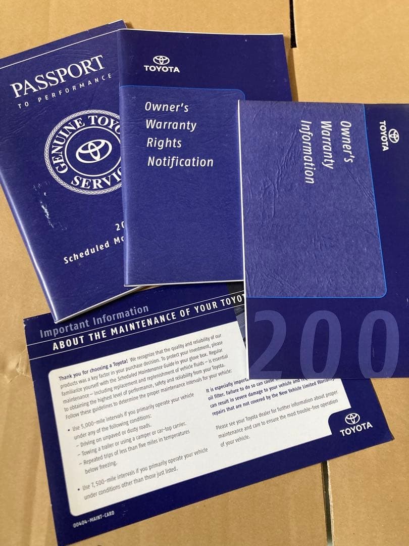 Us Toyota Tacoma 2004 Owner'S Manual Used Super Rare